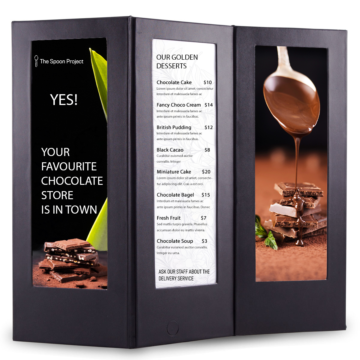 Menu LED triangulo